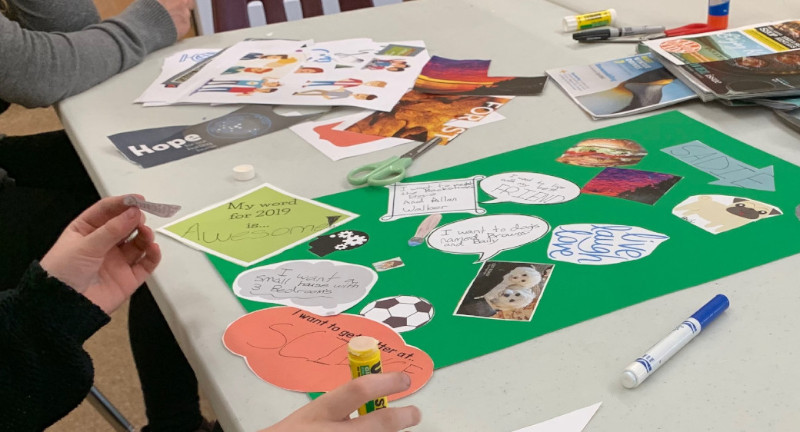 Preparing to make a vision board