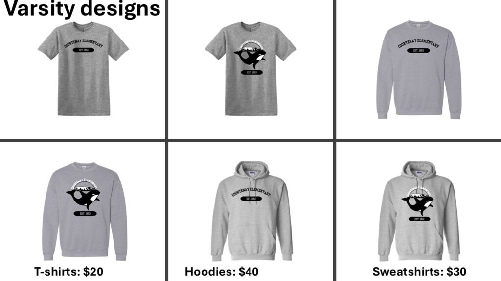 New varsity style in sport gray with and without the orca