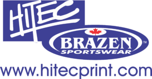 Logo for Hitec-Brazen screen printing. Supplier of Courtenay El's spirit wear program!