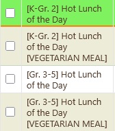 Ordering options