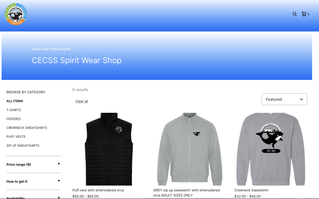 Spirit Wear Now Available to Order Online